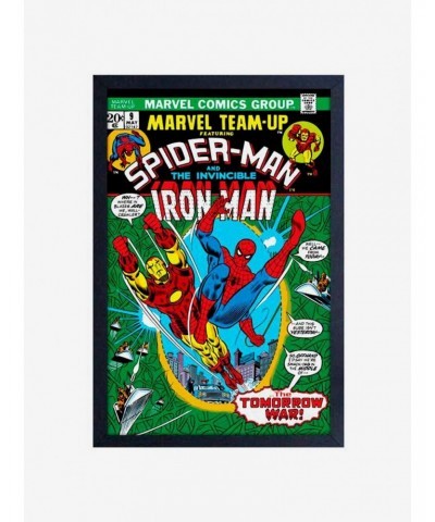 Marvel Spiderman Iron Man Team Up Framed Wood Wall Art $9.21 Merchandises