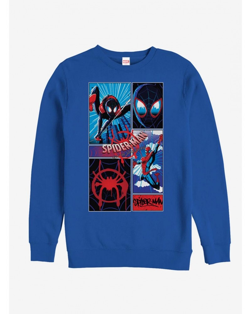 Marvel Spider-Man: Into The Spider-Verse Comic Spiders Sweatshirt $13.28 Sweatshirts