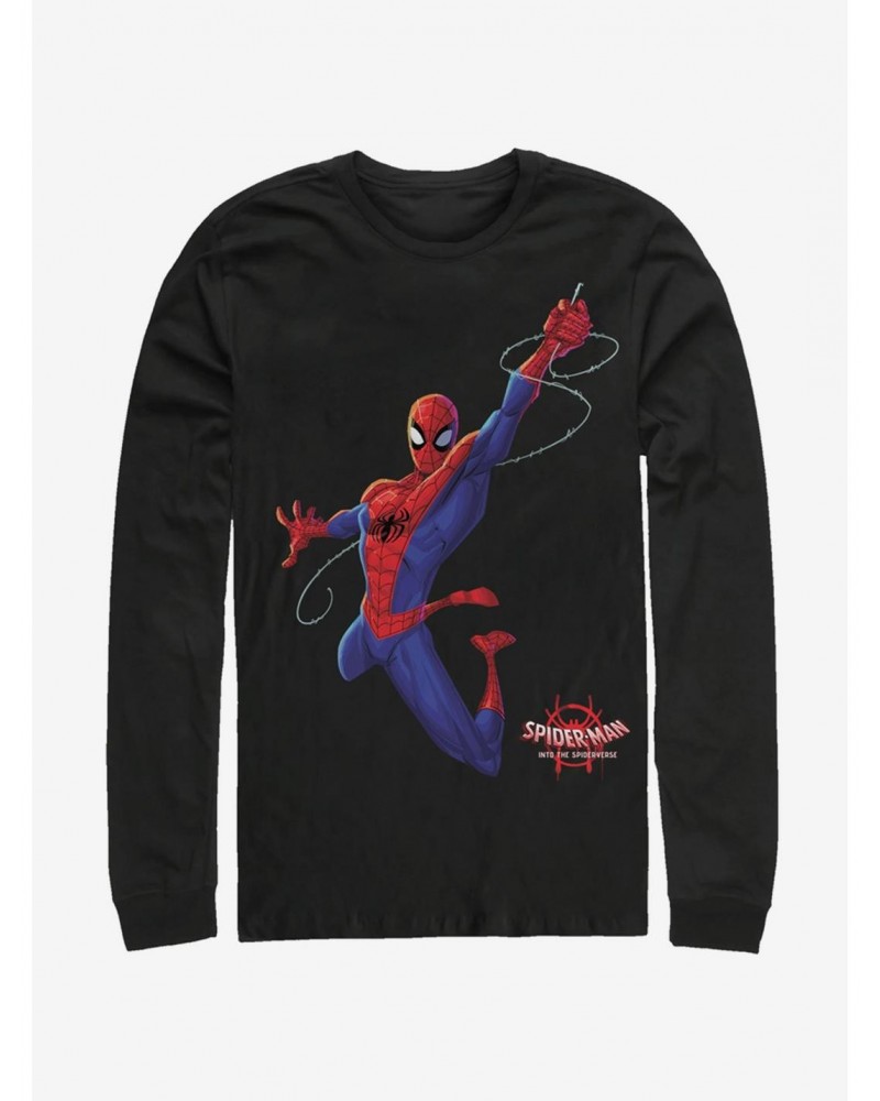 Marvel Spider-Man: Into The Spider-Verse Real Spider-Man Long-Sleeve T-Shirt $10.00 T-Shirts