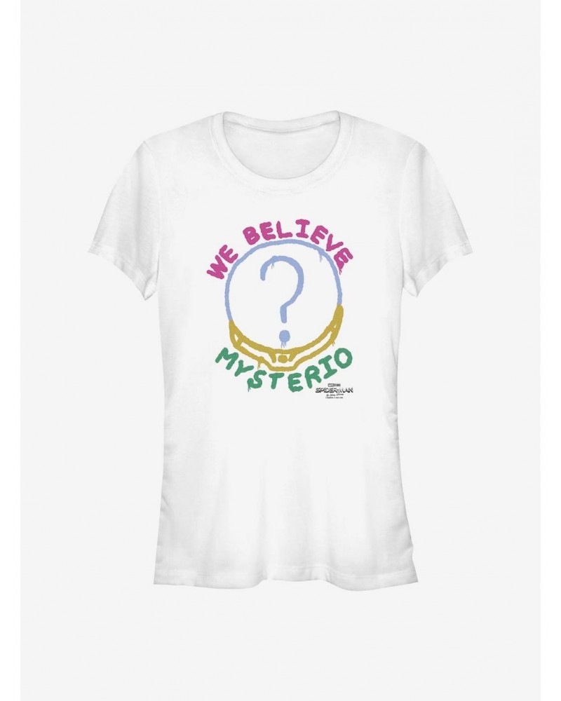 Marvel Spider-Man Believe Mysterio Font Girls T-Shirt $9.96 T-Shirts
