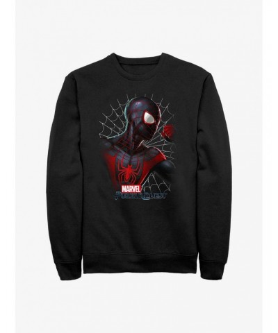 Marvel Spider-Man Miles Morales Profile Sweatshirt $13.87 Sweatshirts