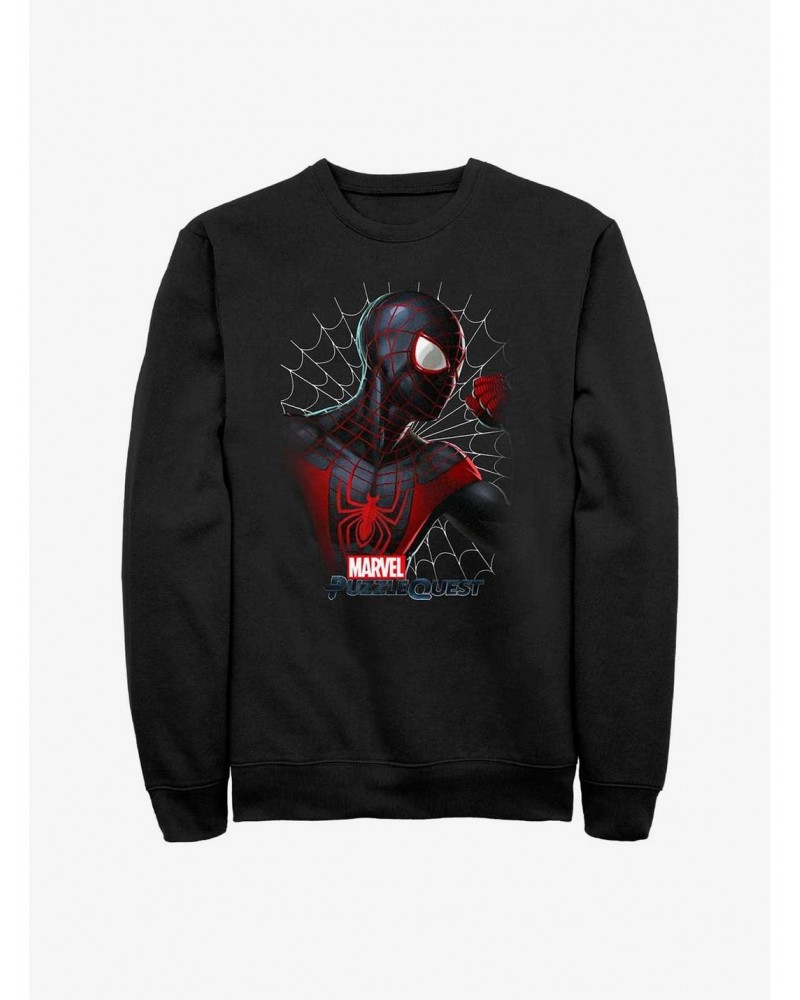 Marvel Spider-Man Miles Morales Profile Sweatshirt $13.87 Sweatshirts