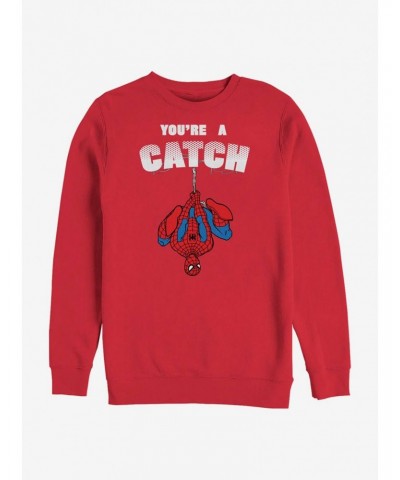 Marvel Spider-Man Catch Love Crew Sweatshirt $12.99 Sweatshirts