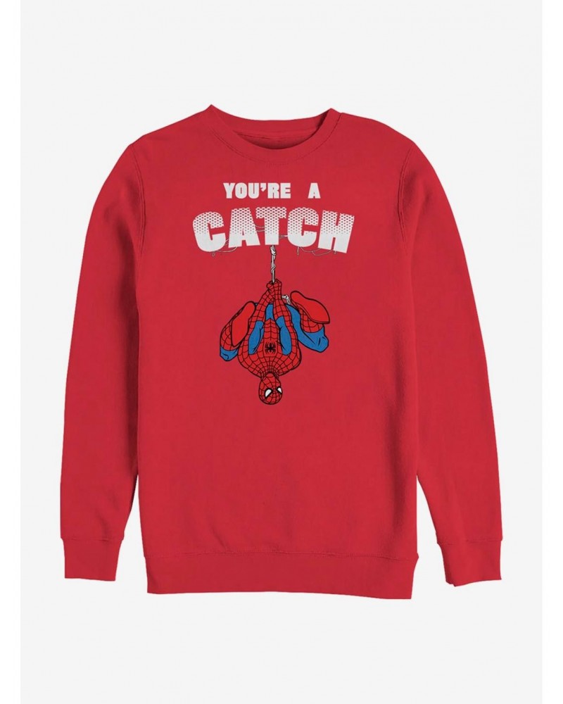 Marvel Spider-Man Catch Love Crew Sweatshirt $12.99 Sweatshirts