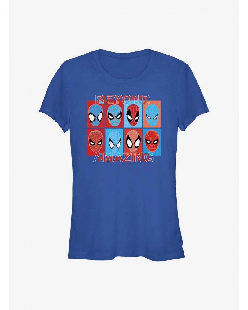 Marvel Spider-Man 60th Anniversary Spidey Mask Evolution Girls T-Shirt $6.57 T-Shirts