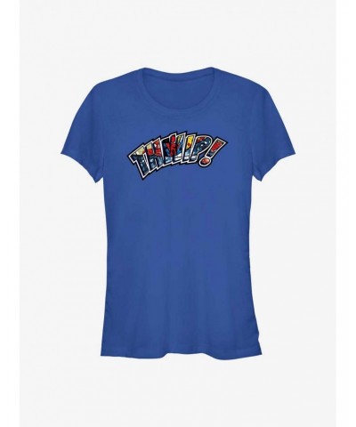 Marvel Spider-Man 60th Anniversary Thwip Spidey Panels Girls T-Shirt $6.37 T-Shirts