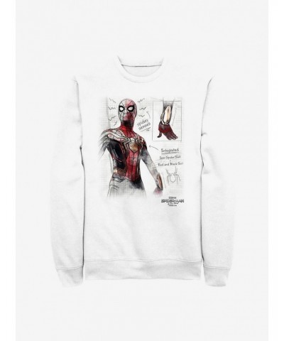 Marvel Spider-Man Sketched Crew Sweatshirt $13.28 Sweatshirts