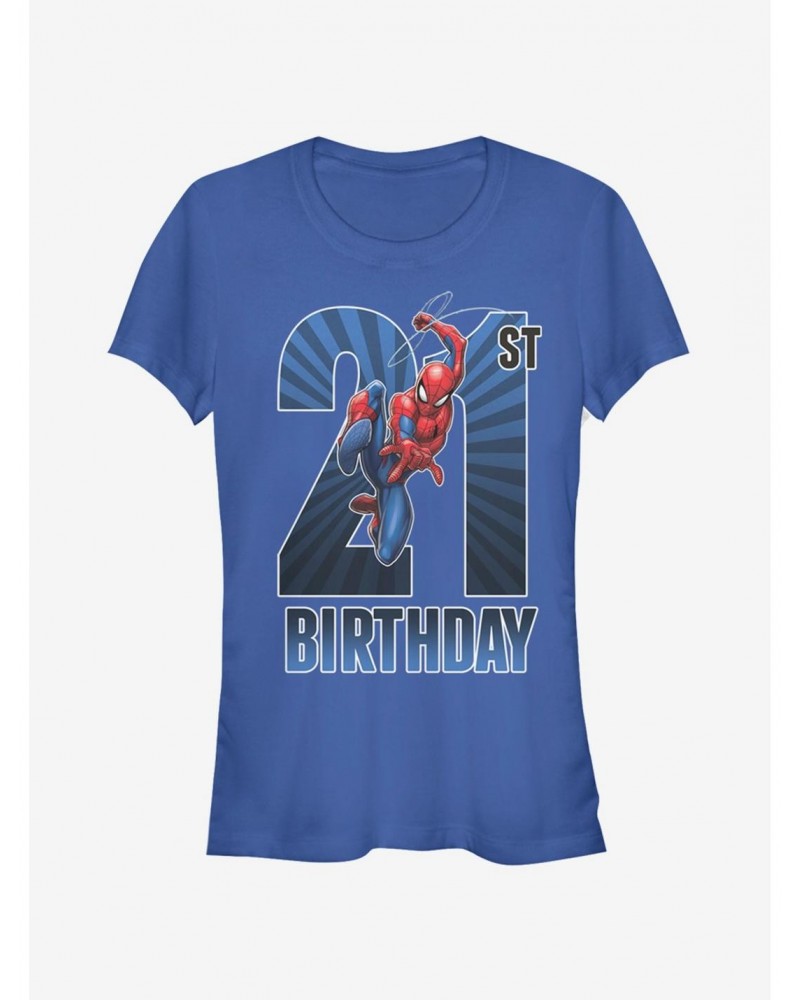 Marvel Spider-Man Spider-Man 21th Bday Girls T-Shirt $8.37 T-Shirts