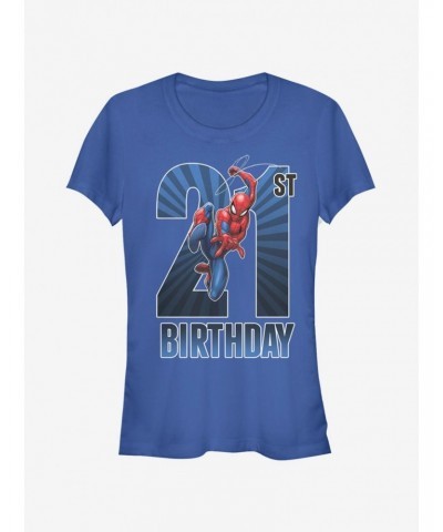 Marvel Spider-Man Spider-Man 21th Bday Girls T-Shirt $8.37 T-Shirts