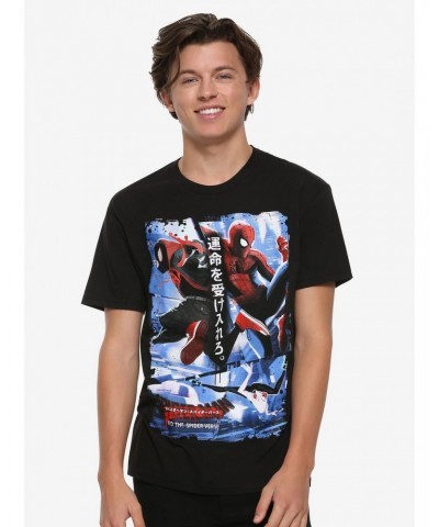 Marvel Spider-Man: Into The Spider-Verse Japanese Poster T-Shirt $8.33 T-Shirts