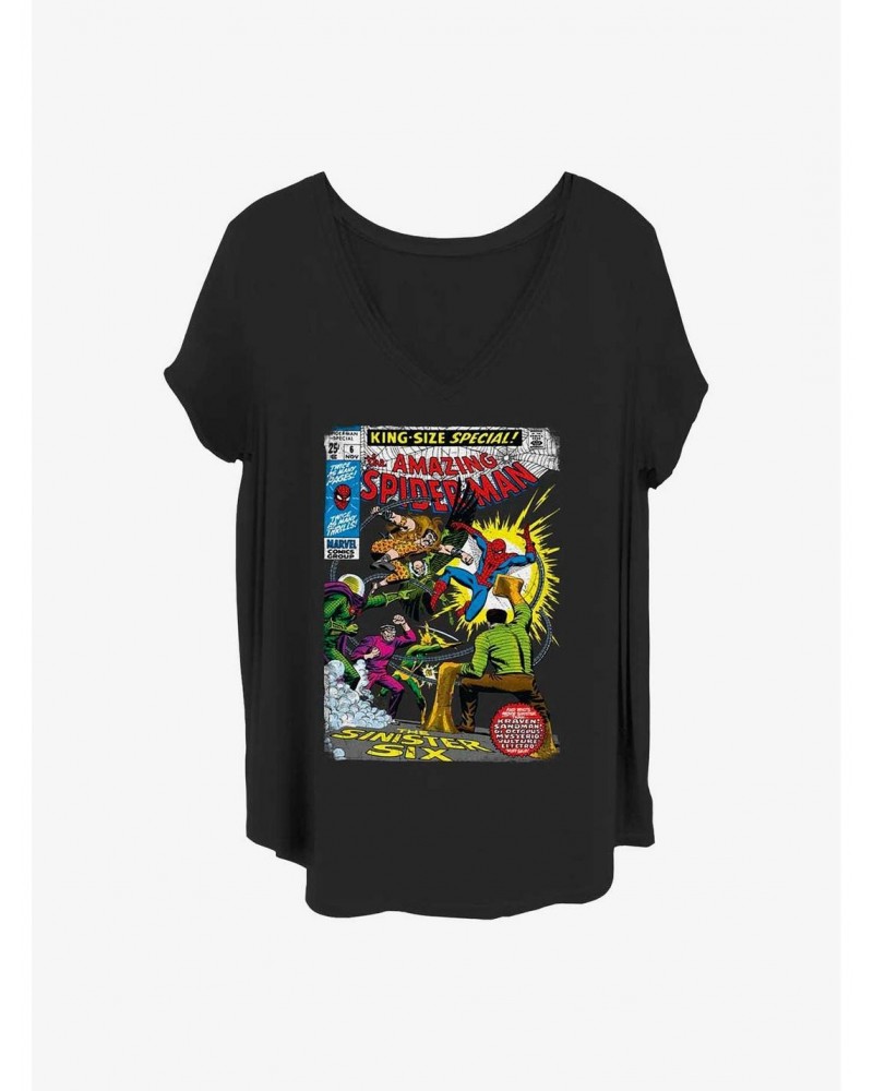 Marvel Spider-Man Sinister Six Comic Girls T-Shirt Plus Size $9.48 T-Shirts