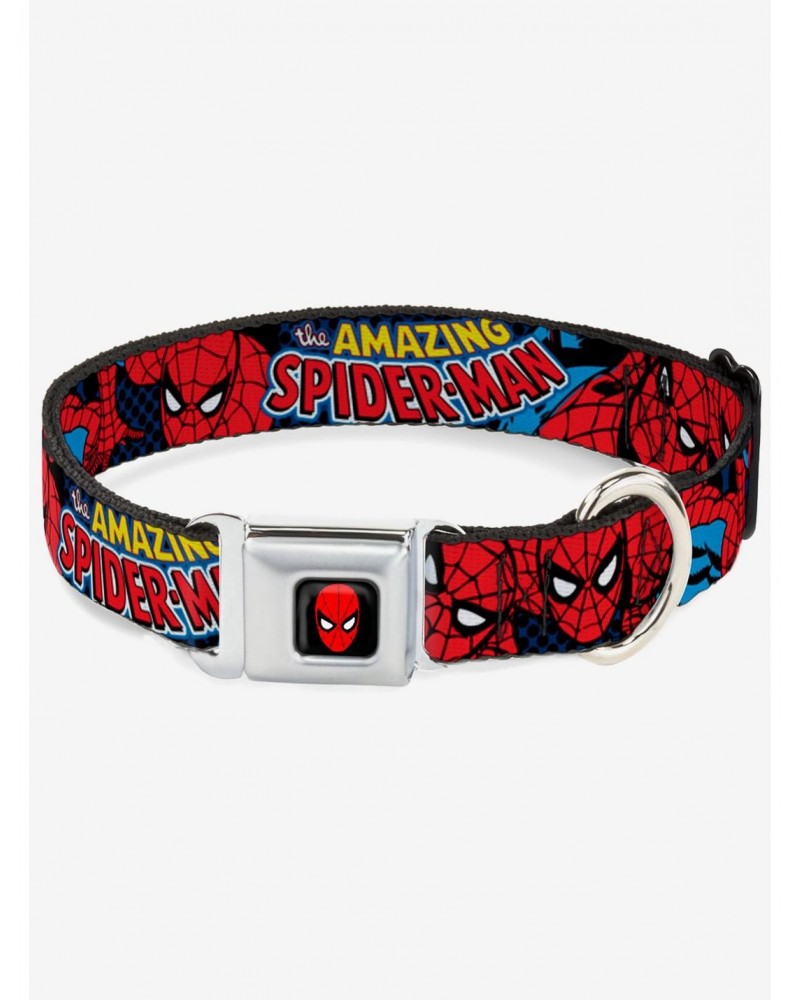 Marvel Amazing Spider-Man Seatbelt Buckle Dog Collar $9.85 Pet Collars