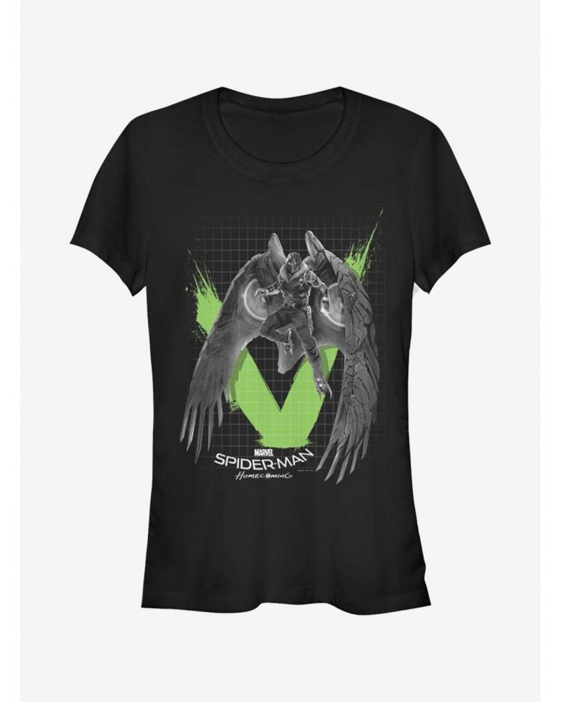 Marvel Spider-Man V Is For Vulture Girls T-Shirt $8.96 T-Shirts