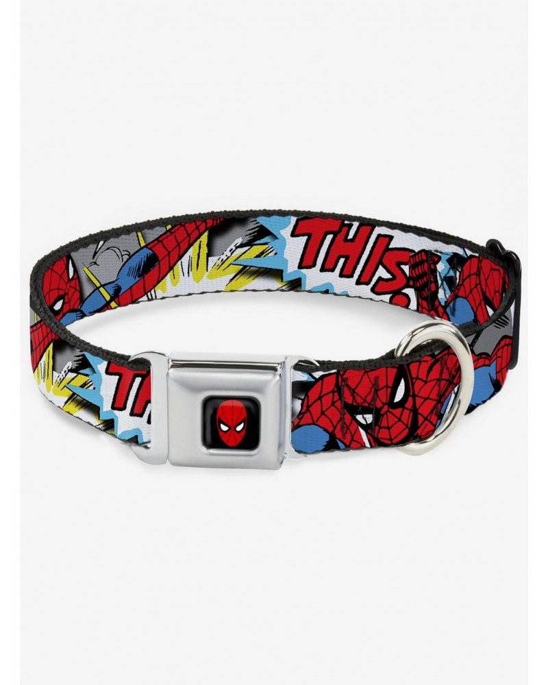 Marvel Spider-Man Action Verbiage Seatbelt Buckle Dog Collar $8.22 Pet Collars
