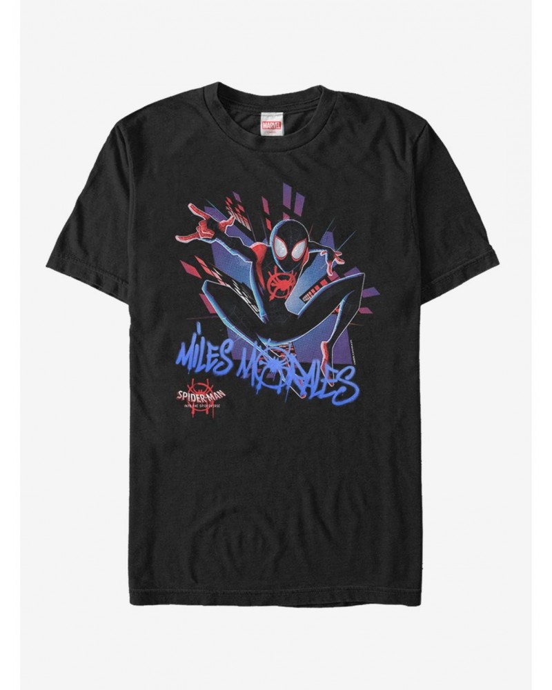 Marvel Spider-Man: Into The Spider-Verse Street Swinging Miles T-Shirt $6.31 T-Shirts