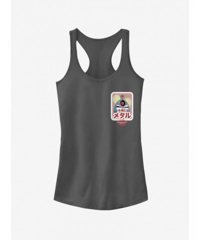 Marvel Spider-Man: Into The Spider-Verse Robot Mouse Sticker Pocket Girls Tank Top $7.77 Tops