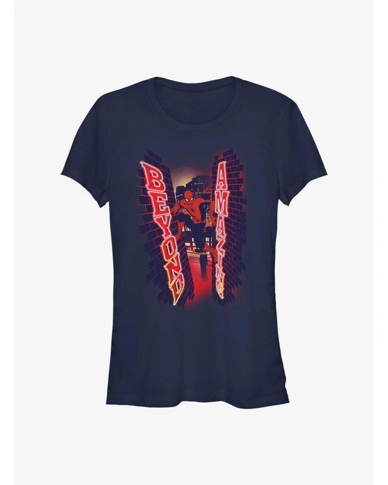 Marvel Spider-Man 60th Anniversary Wall Climb Beyond Amazing Girls T-Shirt $7.77 T-Shirts