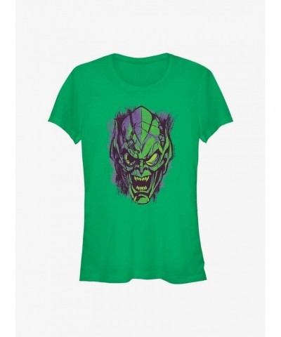 Marvel Spider-Man: No Way Home Green Goblin Face Girls T-Shirt $6.18 T-Shirts