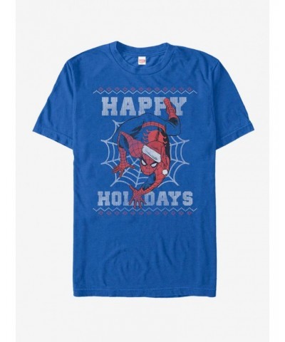 Marvel Spider-Man Happy Holidays Santa Hat T-Shirt $9.56 T-Shirts