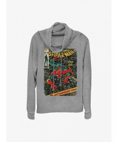 Marvel Spider-Man Spidey Comic Cover Cowl Neck Long-Sleeve Top $13.65 Tops