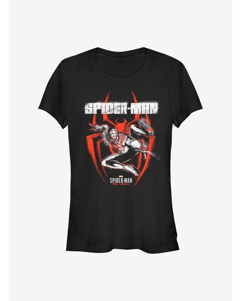 Marvel Spider-Man Miles Morales Spray Girls T-Shirt $9.16 T-Shirts