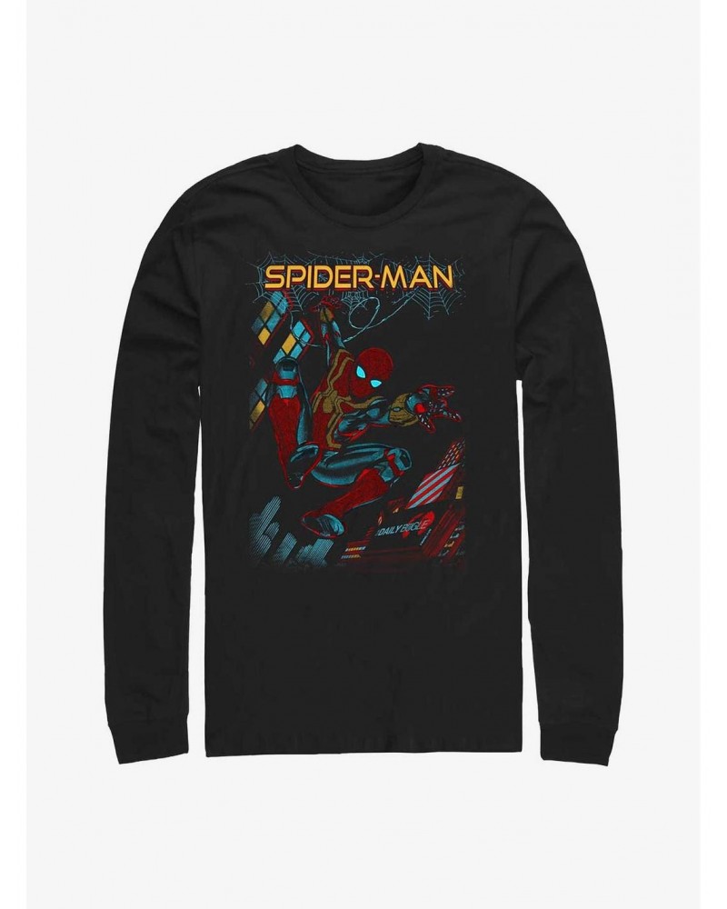 Marvel Spider-Man: No Way Home Slinging Cover Long-Sleeve T-Shirt $11.05 T-Shirts