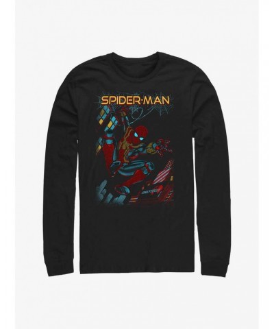 Marvel Spider-Man: No Way Home Slinging Cover Long-Sleeve T-Shirt $11.05 T-Shirts