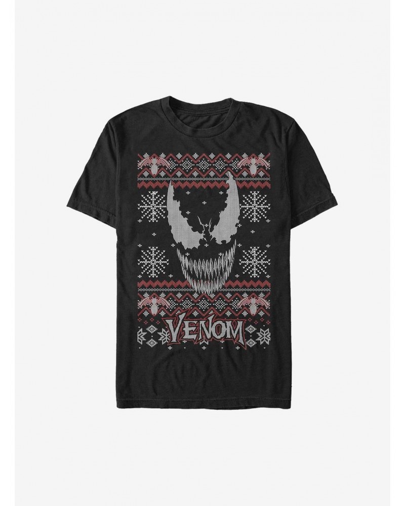 Marvel Venom Face Christmas Pattern Sweater T-Shirt $6.12 T-Shirts