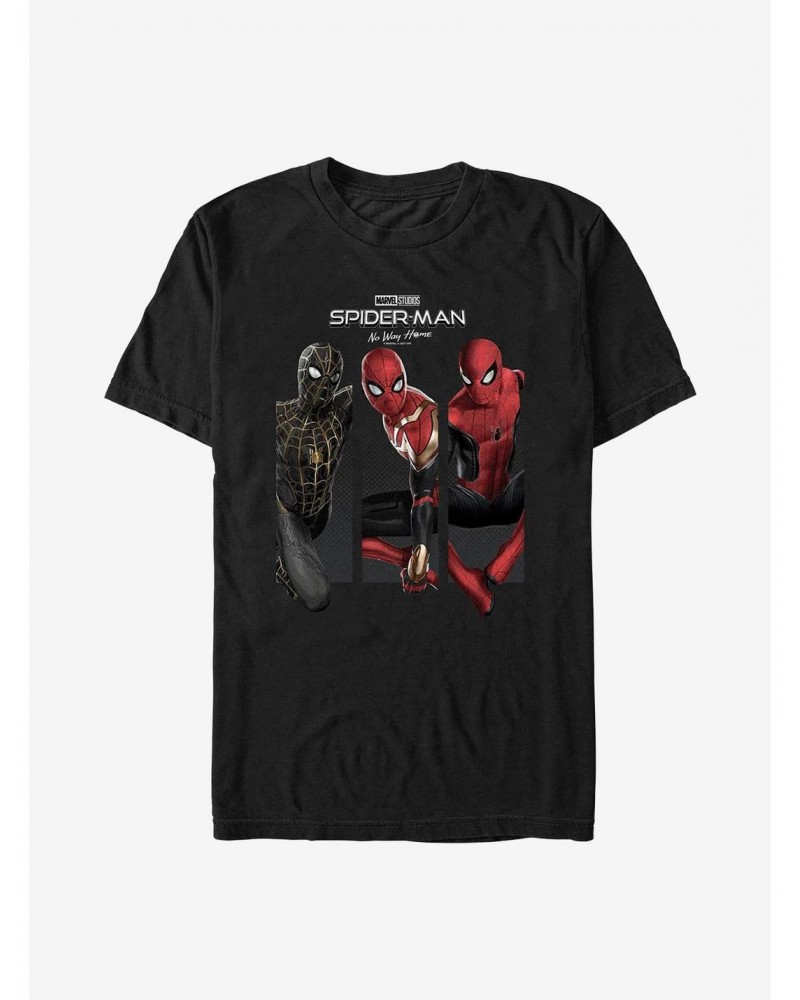 Marvel Spider-Man: No Way Home Three Poses T-Shirt $9.37 T-Shirts
