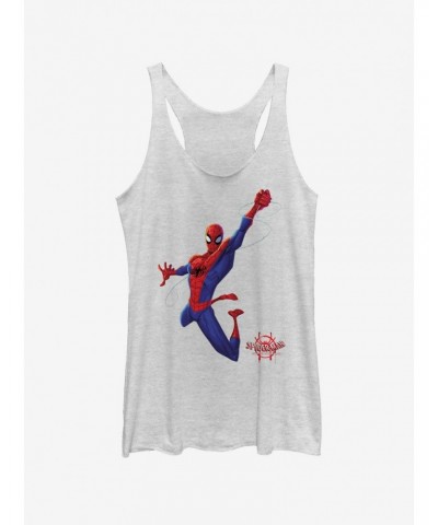 Marvel Spider-Man: Into The Spider-Verse Real Spider-Man Heathered Girls Tank Top $8.91 Tops