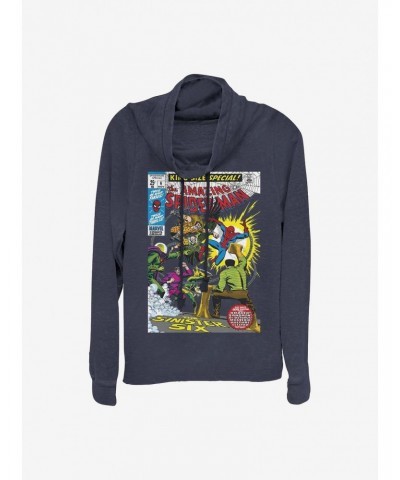 Marvel Spider-Man Comic Cowlneck Long-Sleeve Girls Top $17.60 Tops