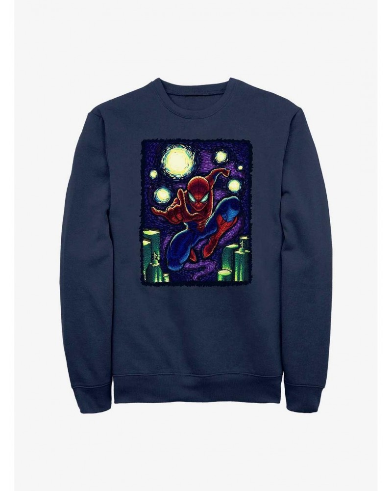 Marvel Spider-Man Starry New York Sweatshirt $9.74 Sweatshirts