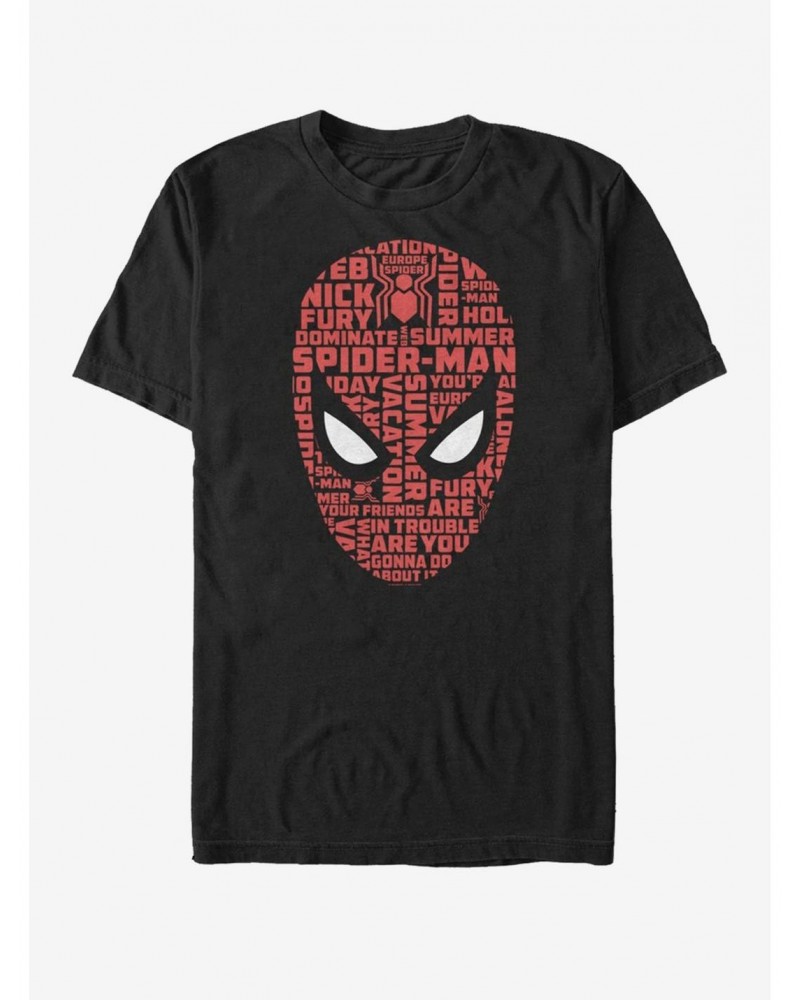 Marvel Spider-Man: Far From Home Spider Word Face T-Shirt $7.27 T-Shirts