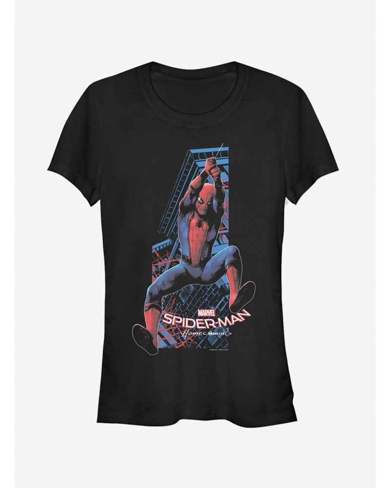 Marvel Spider-Man Homecoming Swing Girls T-Shirt $9.76 T-Shirts
