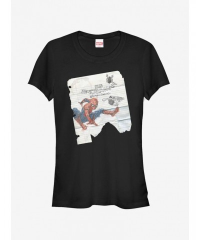 Marvel Spider-Man Homecoming Notepad Sketch Girls T-Shirt $8.96 T-Shirts
