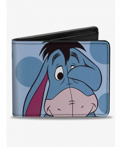 Disney Winnie The Pooh Eeyore Character Close Up Pose and Text Bifold Wallet $8.57 Wallets
