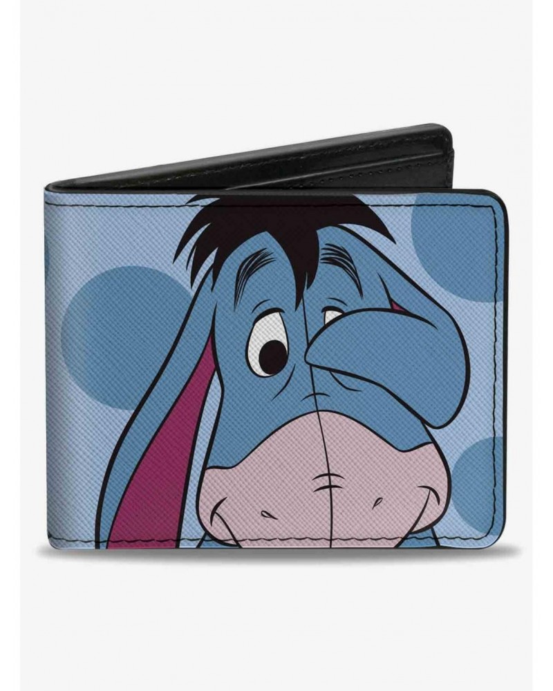 Disney Winnie The Pooh Eeyore Character Close Up Pose and Text Bifold Wallet $8.57 Wallets