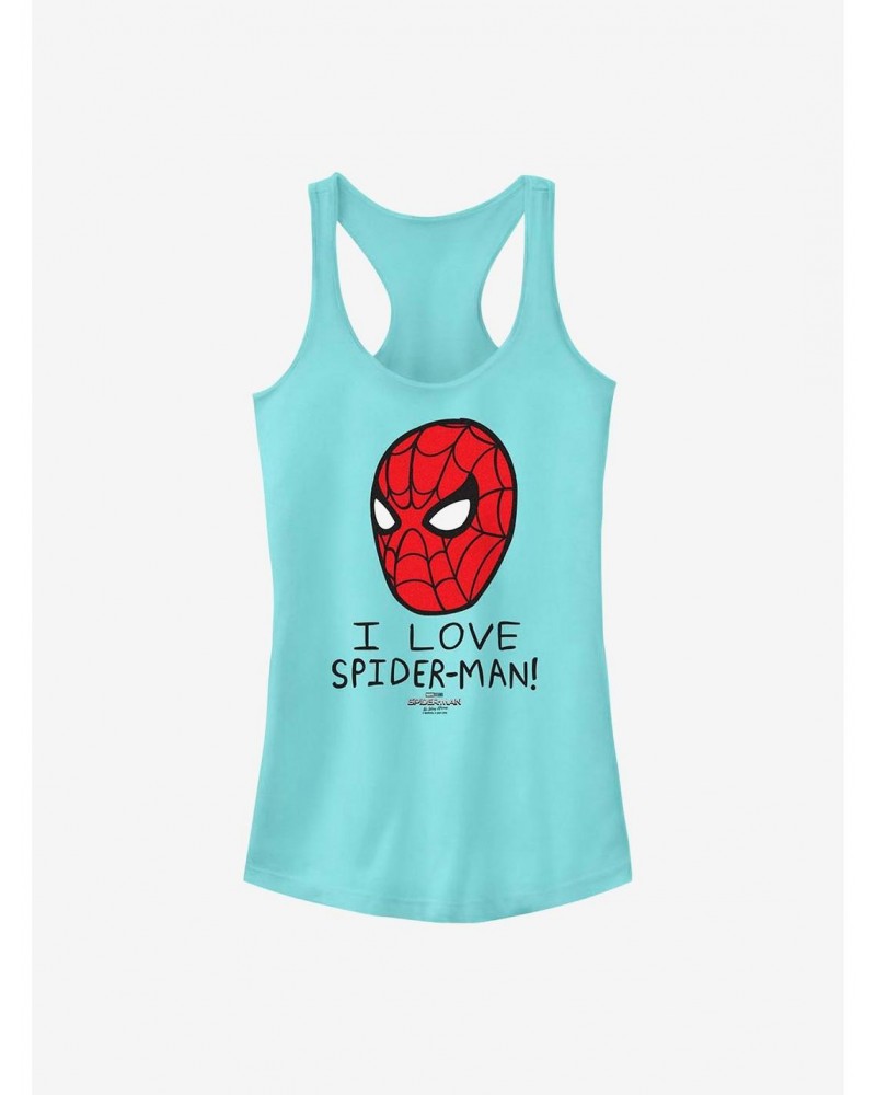 Marvel Spider-Man I Love Spider-Man Cartoon Girls Tank $9.36 Tanks