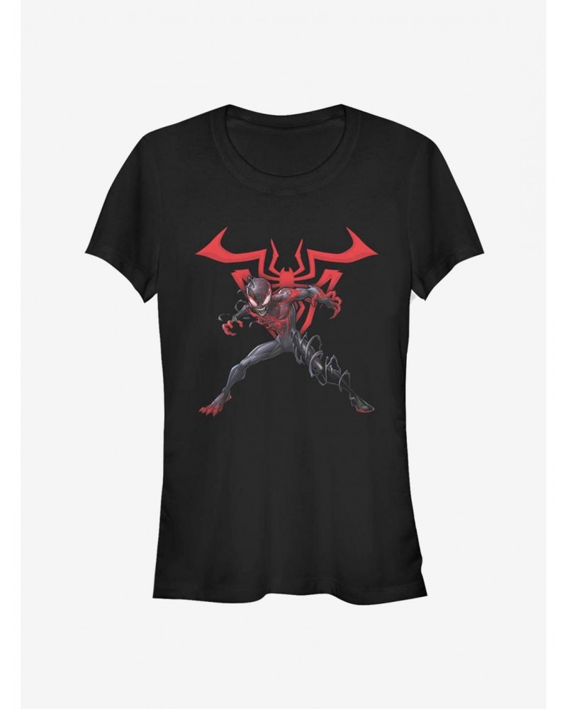 Marvel Spider-Man Venomized Miles Morales Icon Takeover Girls T-Shirt $8.76 T-Shirts