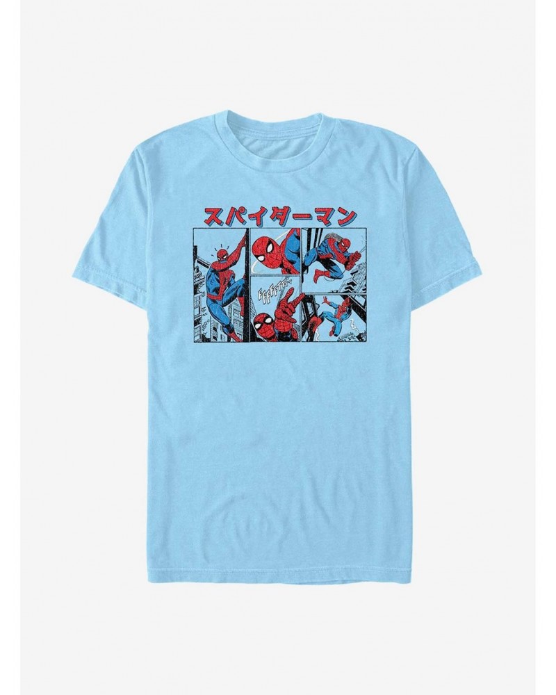 Marvel Spider-Man Japanese Comic Panels T-Shirt $9.18 T-Shirts
