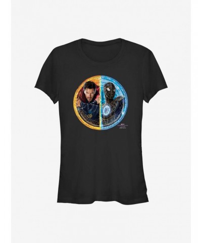 Marvel Spider-Man: No Way Home Spidey Doctor Strange Circle Girls T-Shirt $7.97 T-Shirts