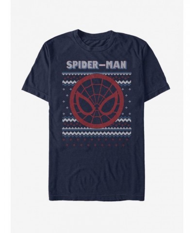 Marvel Spider-Man Spidey Face Ugly Christmas T-Shirt $9.56 T-Shirts