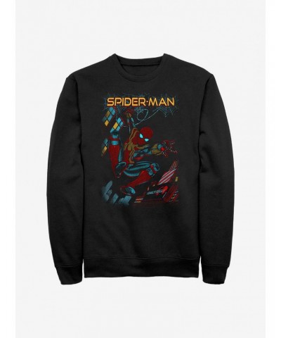 Marvel Spider-Man Slinging Cover Crew Sweatshirt $12.69 Sweatshirts