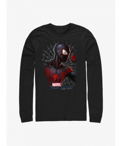 Marvel Spider-Man Miles Morales Profile Long-Sleeve T-Shirt $10.79 T-Shirts