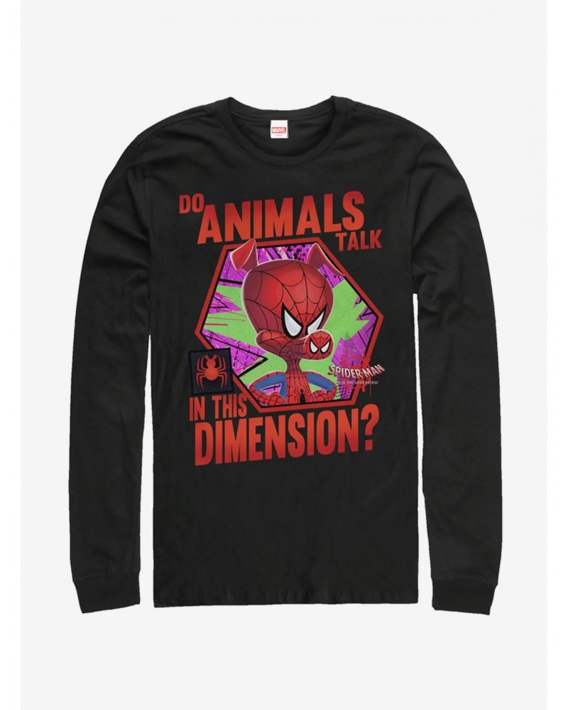 Marvel Spider-Man: Into The Spider-Verse Animals Talk Long-Sleeve T-Shirt $8.95 T-Shirts