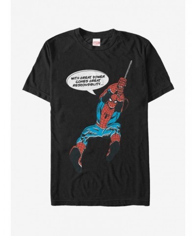 Marvel Spider-Man Great Power Quote T-Shirt $8.03 T-Shirts