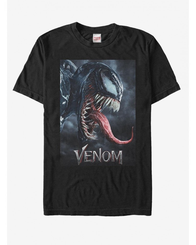 Marvel Venom Film Tongue Portrait T-Shirt $5.74 T-Shirts