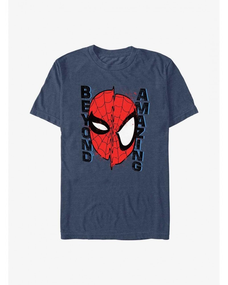 Marvel Spider-Man 60th Anniversary Beyond Amazing Mask Warp T-Shirt $7.84 T-Shirts
