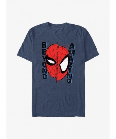 Marvel Spider-Man 60th Anniversary Beyond Amazing Mask Warp T-Shirt $7.84 T-Shirts
