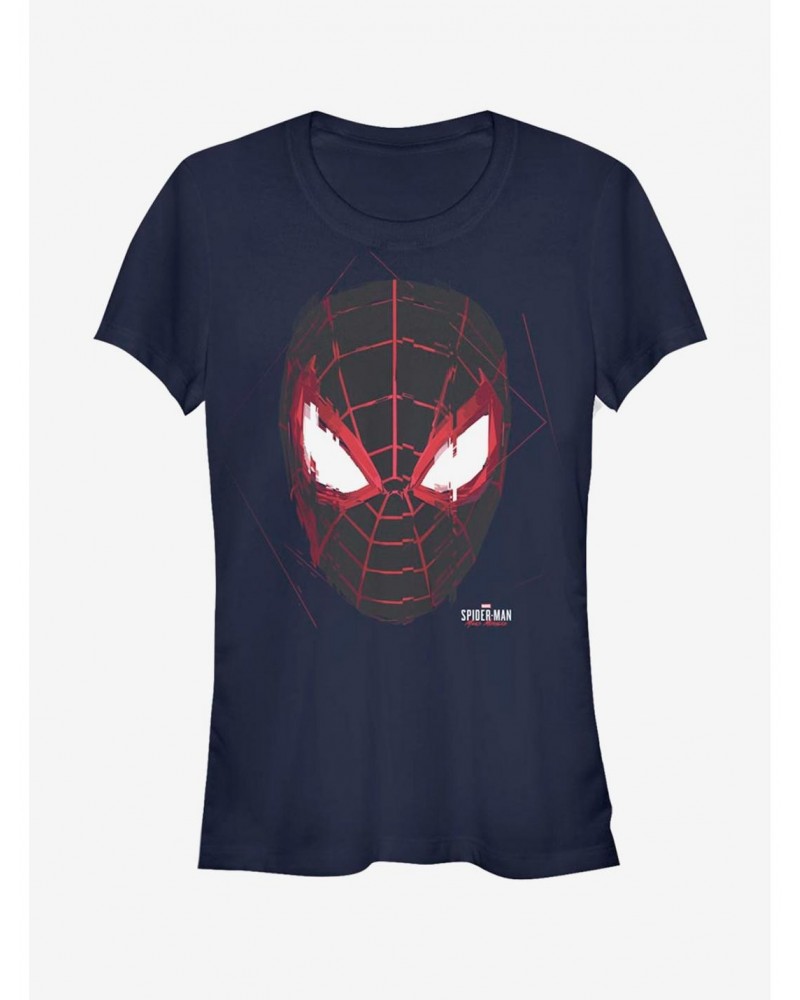 Marvel Spider-Man Miles Morales Glitch Mask Girls T-Shirt $6.57 T-Shirts